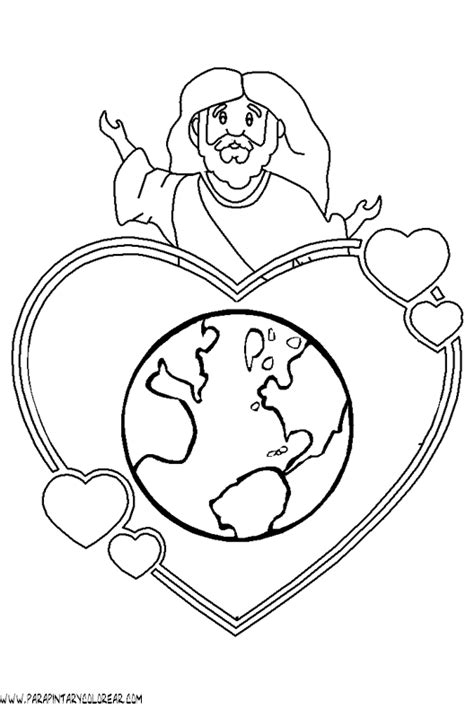 Dibujo De Dios Amando Al Mundo Para Colorear Dibujos Cristianos Para