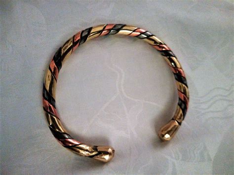 African Vintage Twisted Copper Brass Bracelet Mens Cuff Etsy Twisted Bangle Copper Bracelet