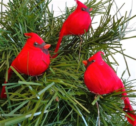 Cardinal Birds For Christmas Tree Ornaments Christmas