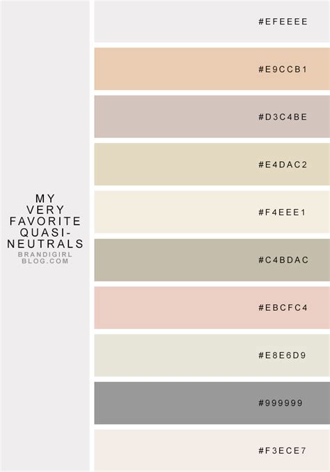 My Very Favorite Quasi Neutrals Brandi Girl Blog Color Palette