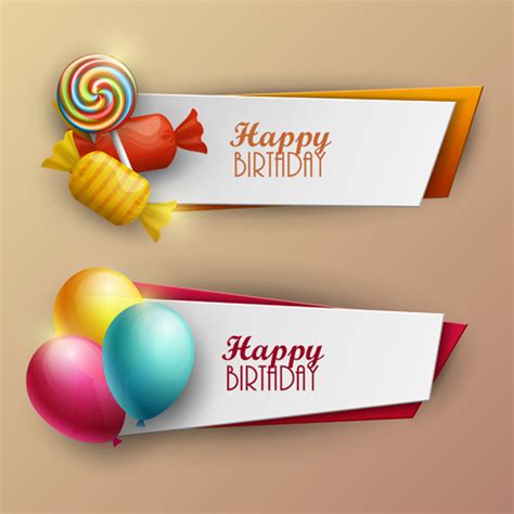 Download Sweet with birthday banner vector Free vector in ...