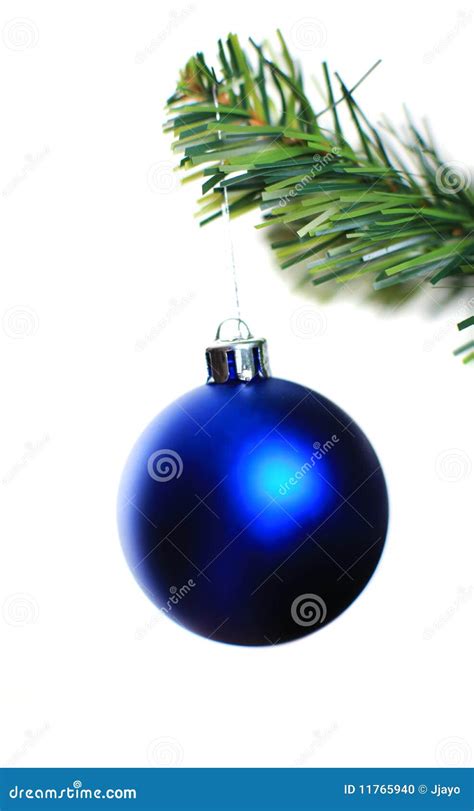 Christmas Ornament Hanging From A Xmas Tree Branch Stock Photo Image