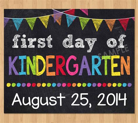 First Day Of Kindergarten Printables