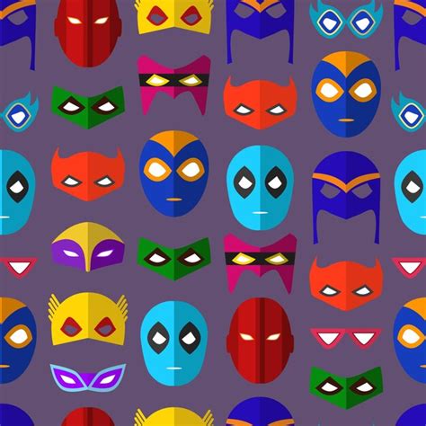 Premium Vector Cartoon Superhero Mask Seamless Pattern Background Vector