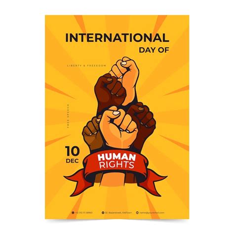 Free Vector Flat Human Rights Day Vertical Poster Template