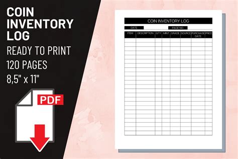 Coin Inventory Log Printable Sheet Insert 751573 Inserts Design