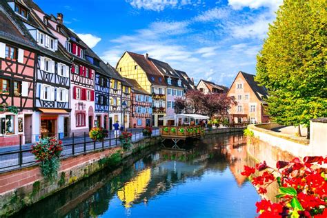 Most Beautiful Traditional Villages Of Francecolmar In Alsace Stock