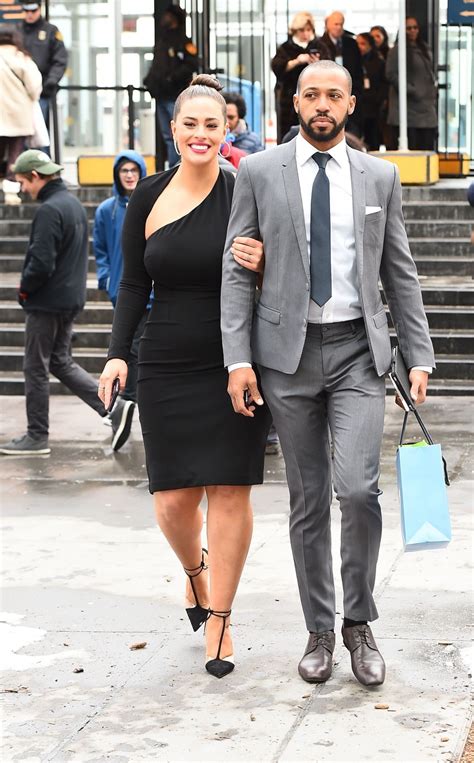 Ashley Graham and husband Justin Ervin exit the U.N. Women's Day 'March to March' event in New ...