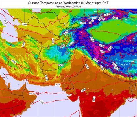 Pakistan Surface Temperature On Monday 21 Aug At 5am Pkt