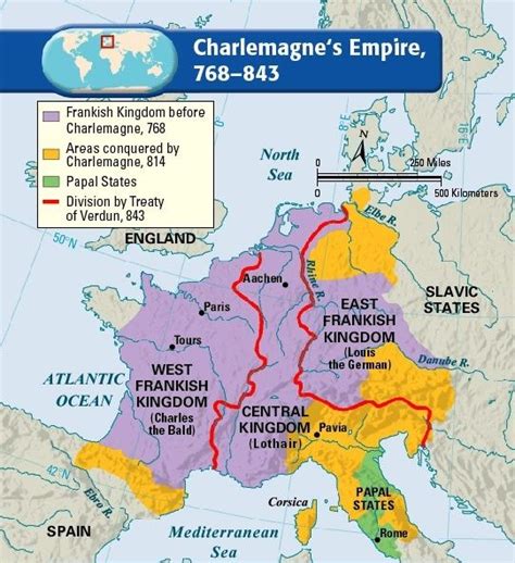 Charlemagnes Empire Map Color 2018