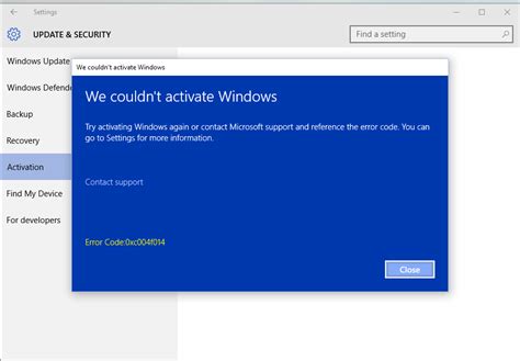 Windows 10 Activation Error 0xc004f014 Microsoft Community