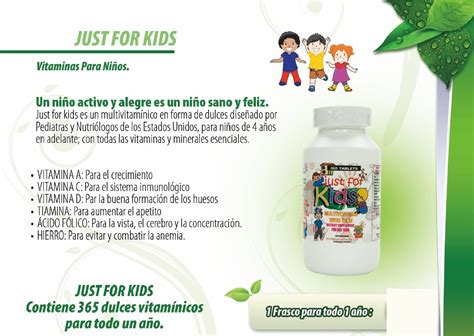 Vitaminas Para Niños Just For Kids Suplemento Para Todo Un Año
