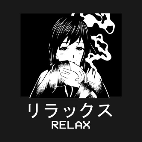 Relax Anime Girl Waifu Aesthetic Manga Weeb Kanji Soft Grunge T Shirt Teepublic Uk