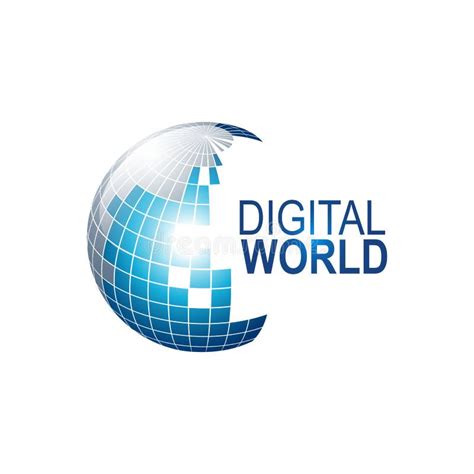 Abstract Digital World Globe Logo Template Vector Illustration Stock