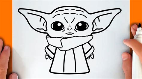 Baby Yoda Drawing Black And White Simple Drawing Easy Kulturaupice