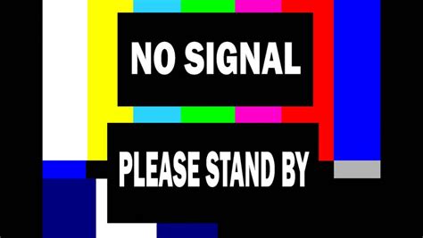 Television Test Pattern With Noise And Please Stand By Message Stock