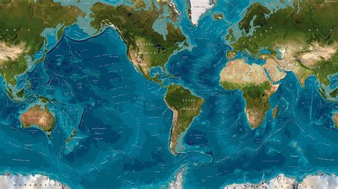 Hd Wallpaper World Map Illustration The World Continents Oceans