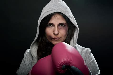 Female Boxer In Boxing Stance Portrait Photographer