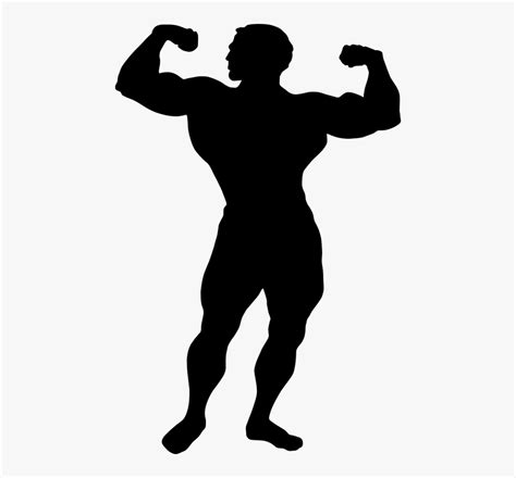 Man Bodybuilding Muscle Bragger Silhouette Black Muscle Man
