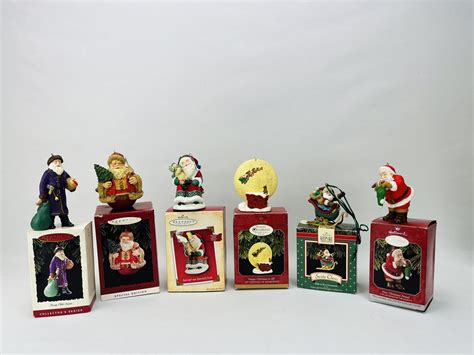 Lot 90 Group Of Vintage Santa Hallmark Ornaments Van Metre Auction