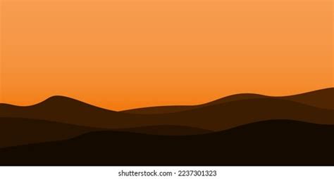 Silhouette View Mountain Sunset Background Stock Vector Royalty Free
