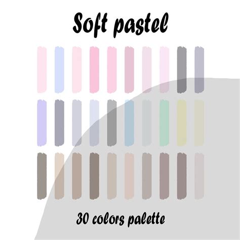 Marshmallow Pastel Procreate Color Palette Color Swatches Ipad