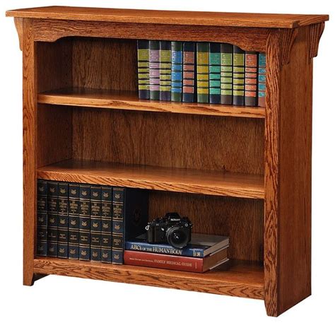 California Made Oak Wood Mission Bookcase In Cherry Finish 36w X 36h