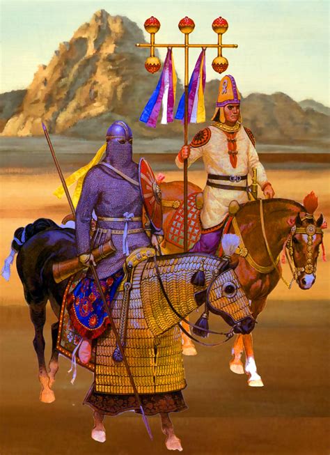 Sassanian Standard Bearer Persian Warrior Ancient Persian Art