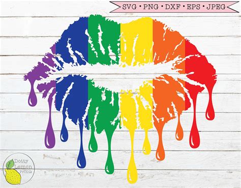 Rainbow Dripping Lips Svg Gay Pride Svg Lgbtq Svg 1980 Etsy Canada