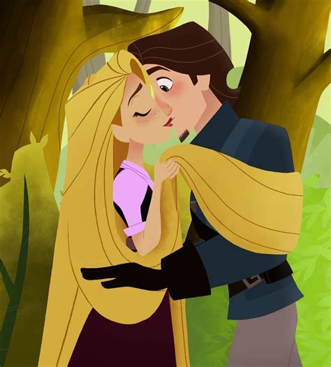 rapunzel and flynn kiss fan art