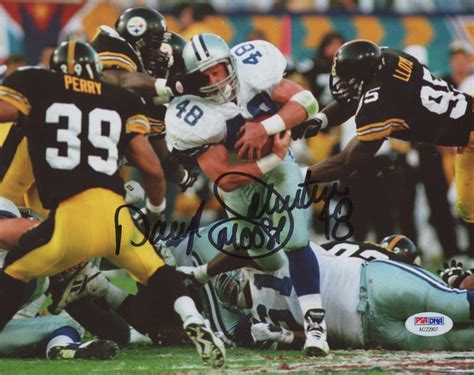 Daryl Moose Johnston Signed Cowboys 8x10 Photo Psa Coa Pristine