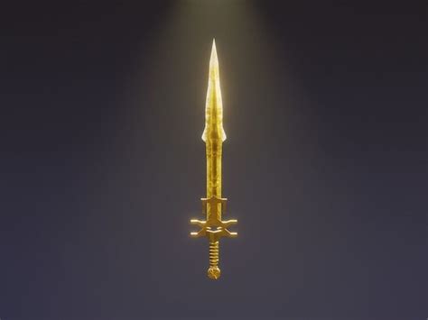 3d Model Fantasy Light Sword Holy Sword Elemental Sword Vr Ar