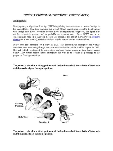 Benign Paroxysmal Positional Vertigo Pdf Vertigo Neurological