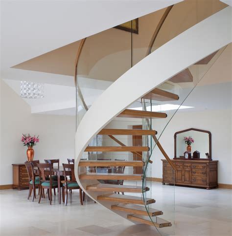 Round Glass Staircase Modern Stainless Steel Curved Stair China