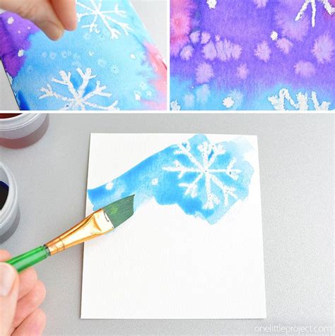 Magic Salt And Watercolor Snowflake Art Snowflakes Art Winter Art