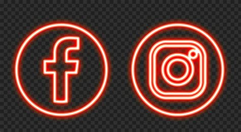 Download Red Facebook Instagram Neon Logo Icon Png Citypng