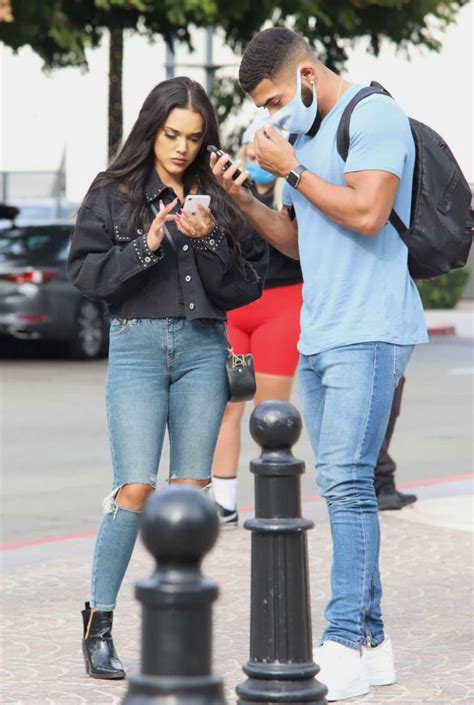 Cely Vazquez In A Blue Ripped Jeans Shops On Rodeo Drive In Beverly
