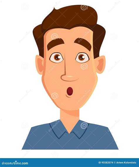 Male Emotions Set Facial Expression Cartoon Character With Var Vector