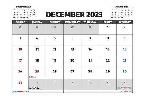 December 2023 Printable Calendar
