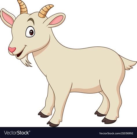 Cartoon Funny Goat Isolated On White Background Vector Image