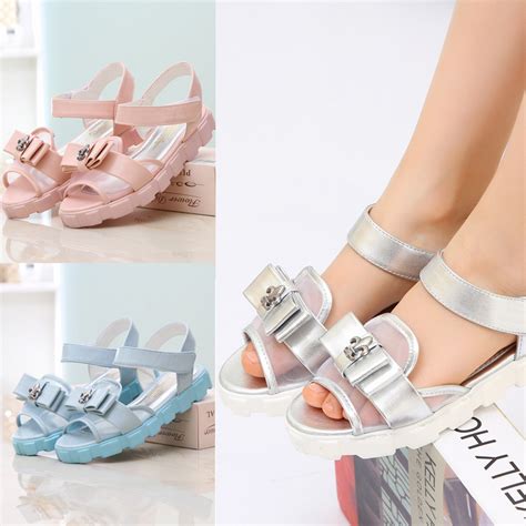 2017 New Shoes Summer Silver Sandals Girls Breathable Mesh Double Layer