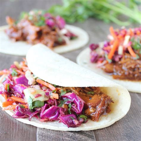 From frozen, 65 minutes on high pressure + 10 the korean beef tacos sound awesome! Korean BBQ Chicken Tacos with Asian Slaw | Korean bbq ...
