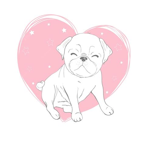 Premium Vector Pug Dog Cartoon Illustration Cute Friendly Fat Chubby