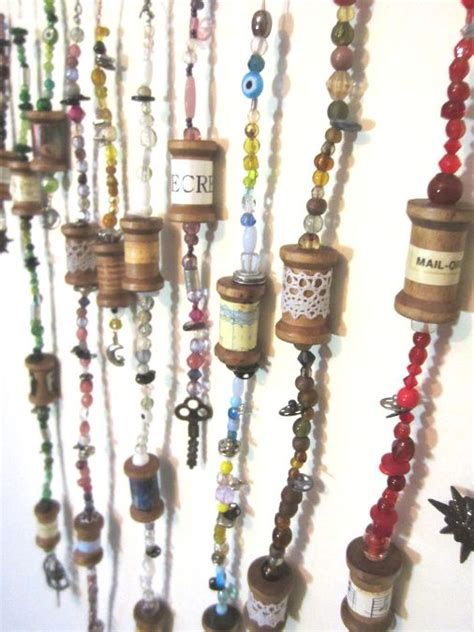 Make Beaded Spool Ornaments Wooden Christmas Tree Decorations