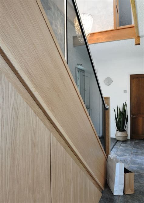 The 2 x 2 kallax is perfect for transforming into a drinks cabinet. Oak staircase with a clever under-the-stair storage solution. | Stair storage, Staircase, Stairs