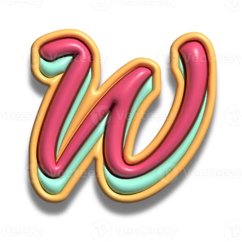 Letter W Glossy 3d Font 22286611 Png
