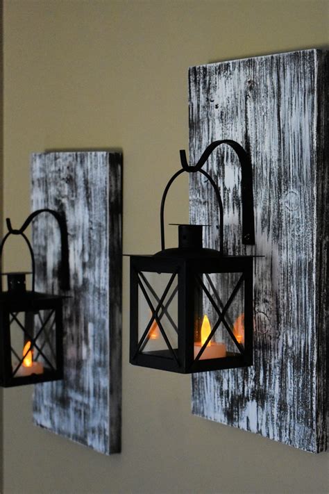 Farmhouse Wall Decor Wall Sconce Candle Wood Wall Sconce Etsy