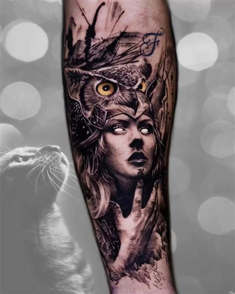 Athena With Owl Tattoo Tattoogoto