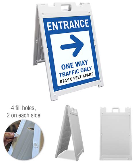 Entrance One Way Traffic Only Right Arrow Sandwich Board Sign Ships Fast