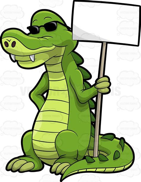 Arthur The Alligator Holding A Signboard Cartoon Clip Art Cartoon Drawings Alligators Art